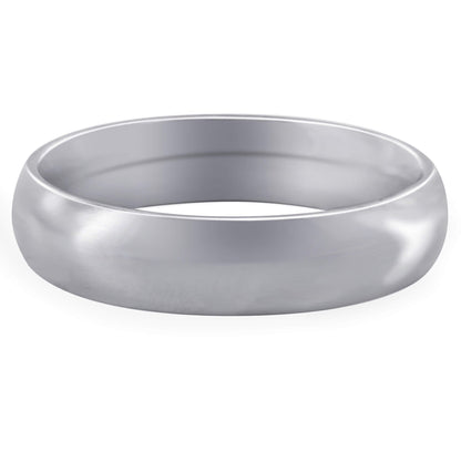 Stainless Steel Plain Comfort Fit 5mm Wedding Band - Gem Avenue