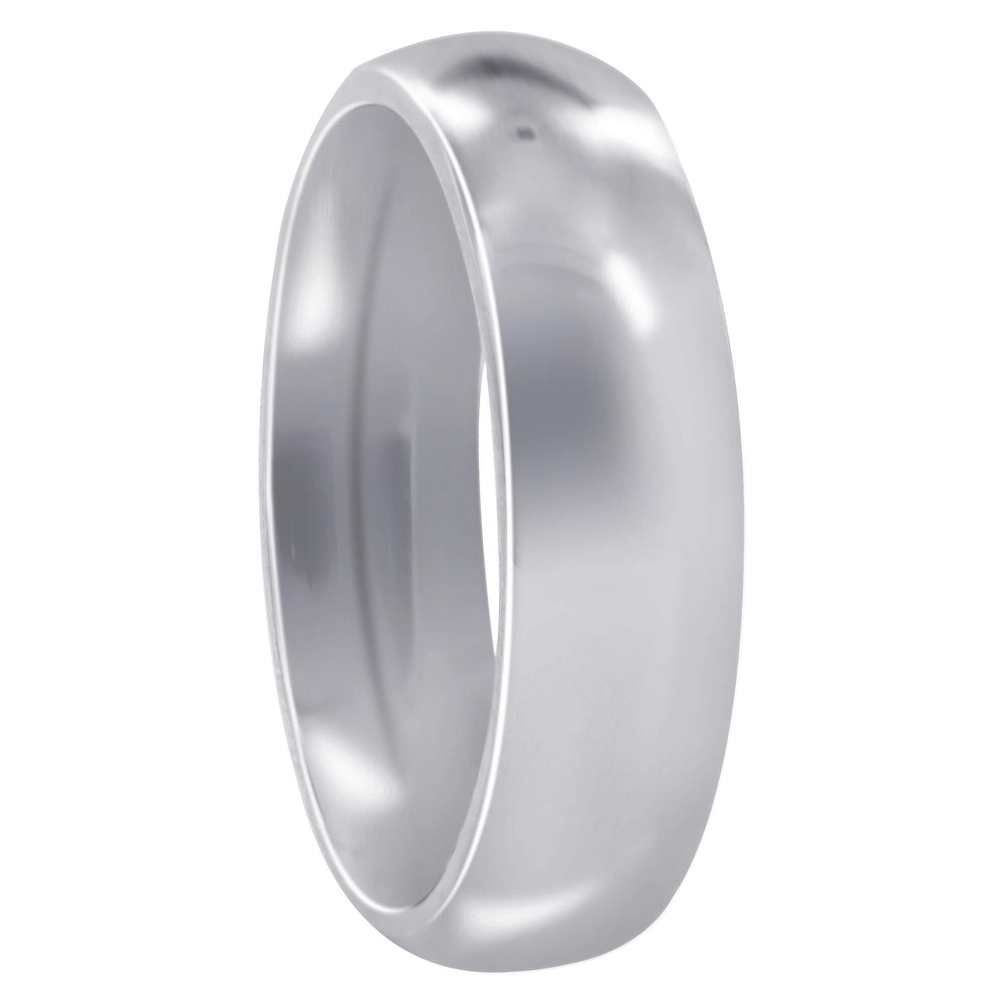 Stainless Steel Plain Comfort Fit 6mm Wedding Band - Gem Avenue