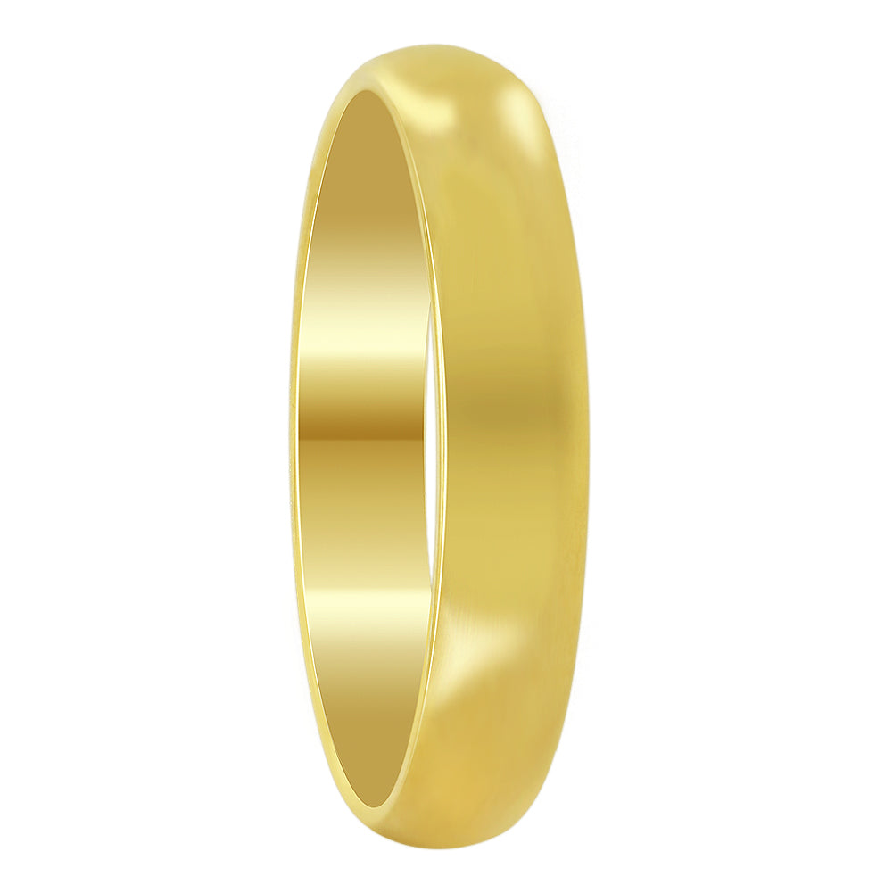 Gold Plated Stainless Steel Comfort Fit 4mm Plain Wedding Band