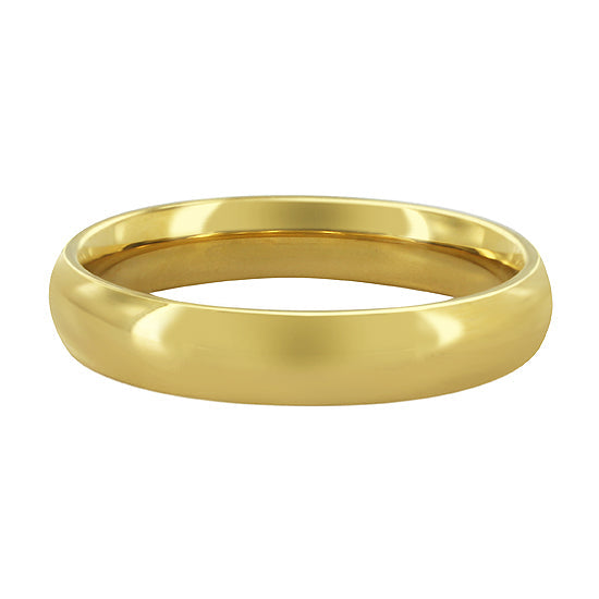 Gold Plated Stainless Steel Comfort Fit 4mm Plain Wedding Band