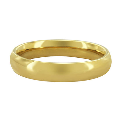 Gold Plated Stainless Steel Comfort Fit 4mm Plain Wedding Band