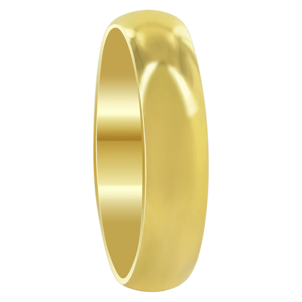 Gold Plated Stainless Steel Comfort Fit Plain Wedding Band - Gem Avenue