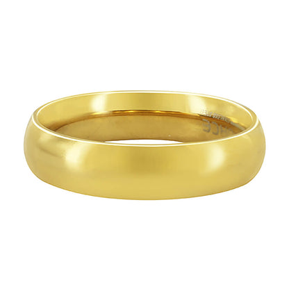 Gold Plated Stainless Steel Comfort Fit Plain Wedding Band - Gem Avenue