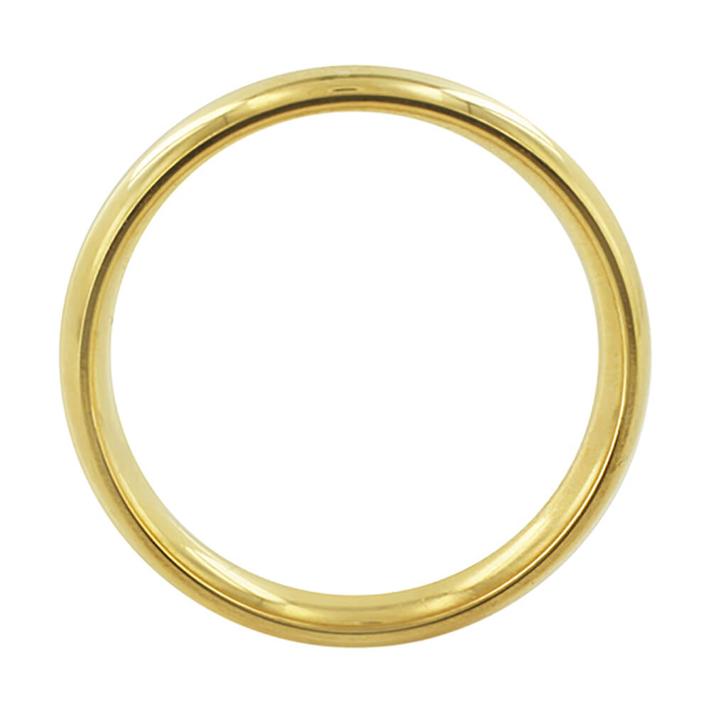 Gold Plated Stainless Steel Comfort Fit Plain Wedding Band - Gem Avenue