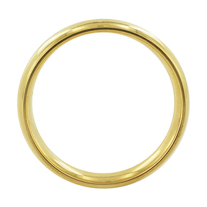 Gold Plated Stainless Steel Comfort Fit Plain Wedding Band - Gem Avenue