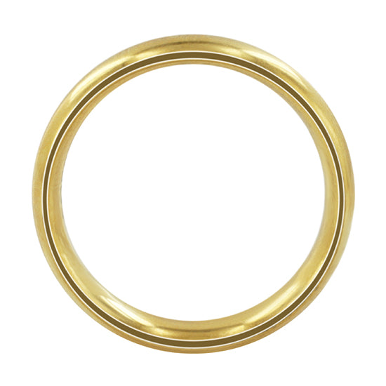 Gold Plated Stainless Steel 6mm Comfort Fit Plain Wedding Band