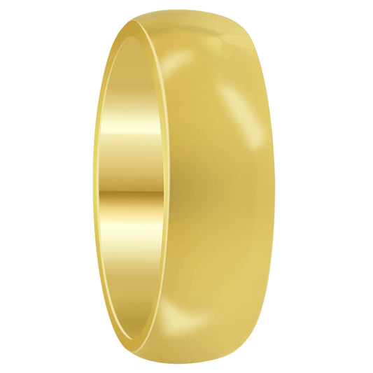 Men's Gold Plated Stainless Steel Comfort Fit Wedding Band - Gem Avenue