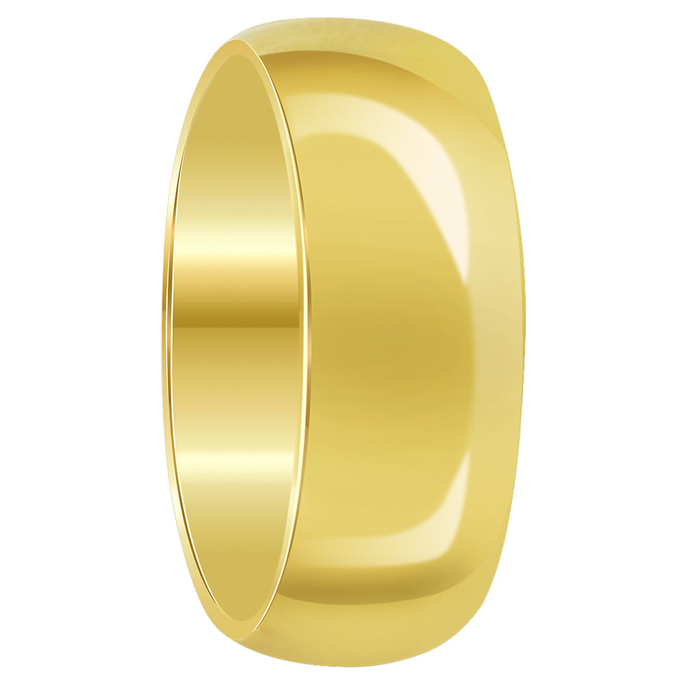 7mm Gold Plated Men's Stainless Steel Comfort Fit Wedding Band