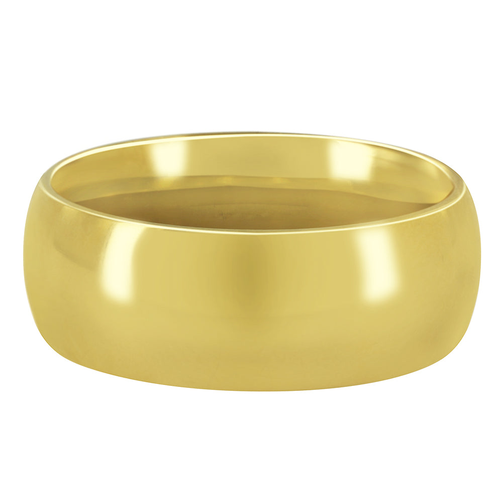 7mm Gold Plated Men's Stainless Steel Comfort Fit Wedding Band