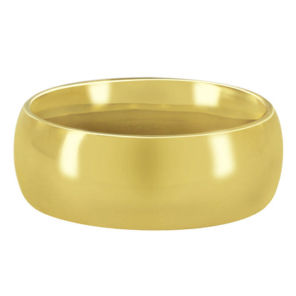 7mm Gold Plated Men's Stainless Steel Comfort Fit Wedding Band