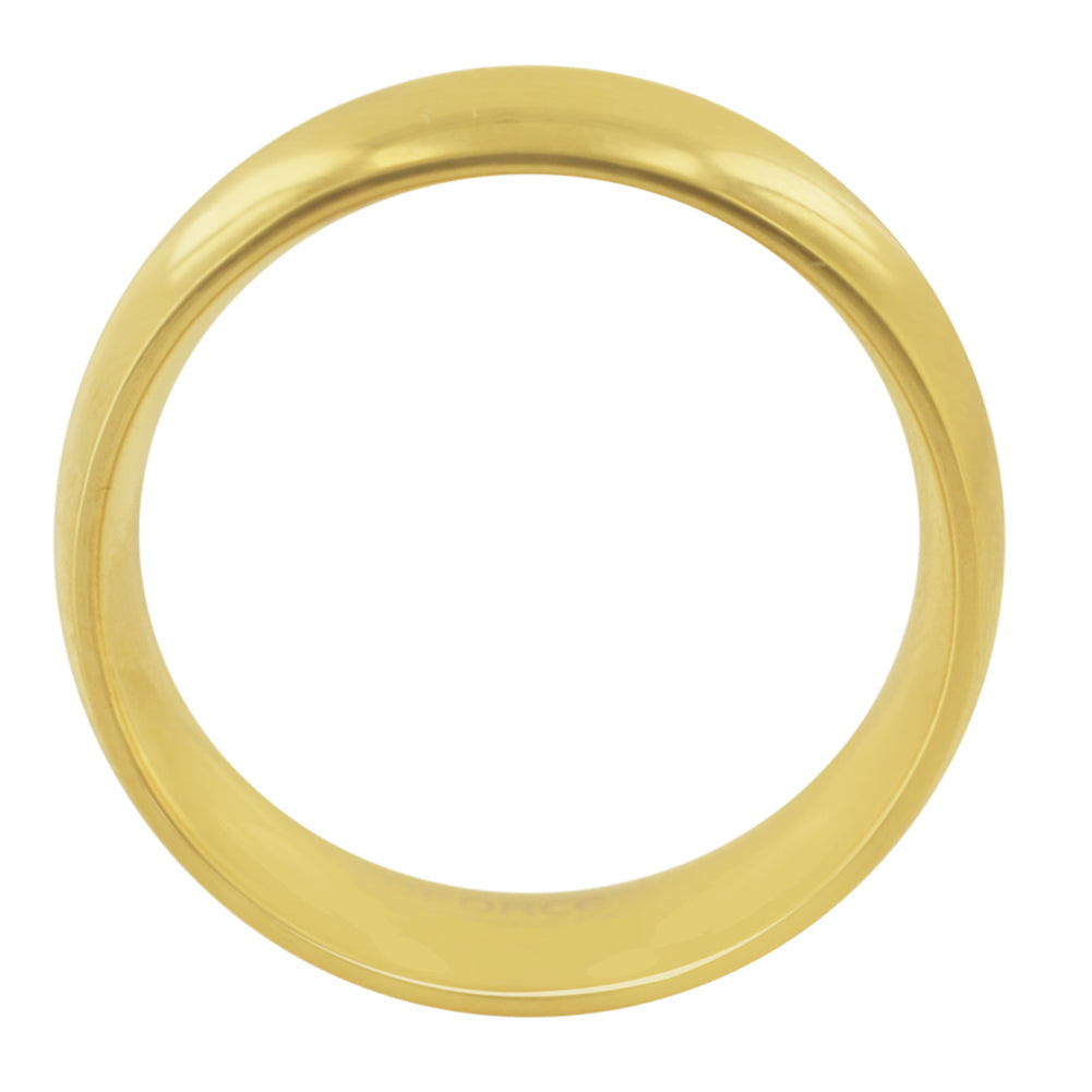 7mm Gold Plated Men's Stainless Steel Comfort Fit Wedding Band