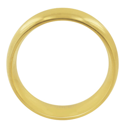7mm Gold Plated Men's Stainless Steel Comfort Fit Wedding Band