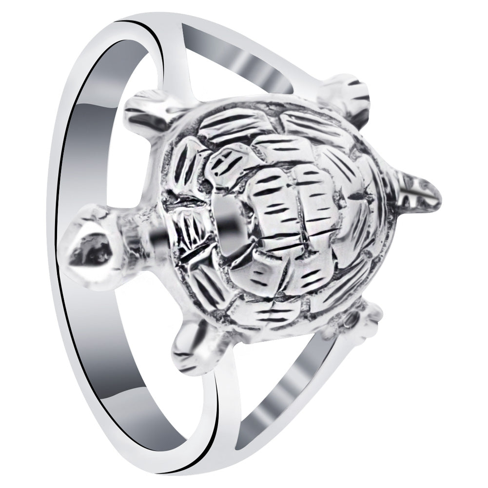 Antique Finish Tortoise .925 Sterling Silver Ring
