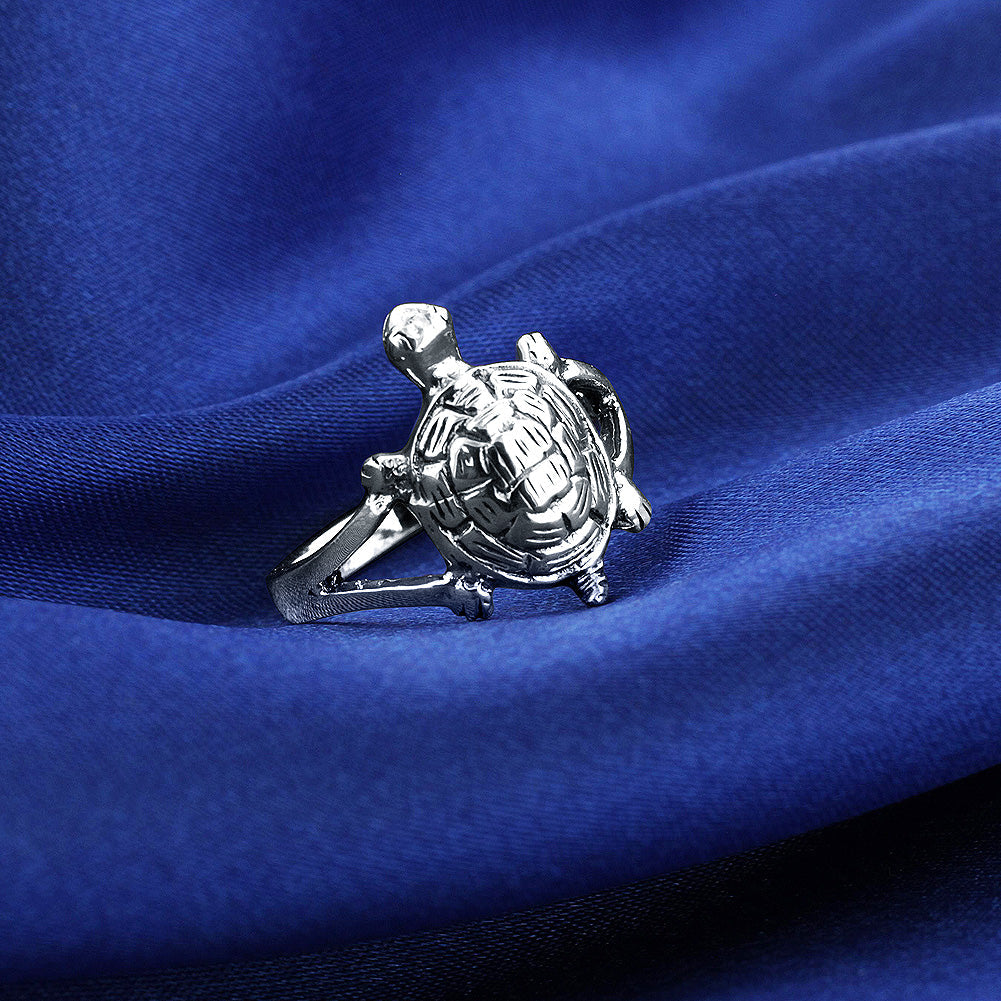 Antique Finish Tortoise .925 Sterling Silver Ring