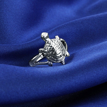 Antique Finish Tortoise .925 Sterling Silver Ring