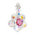 Austrian Crystal 1 x 0.7 Inch Floral Charm Pendant