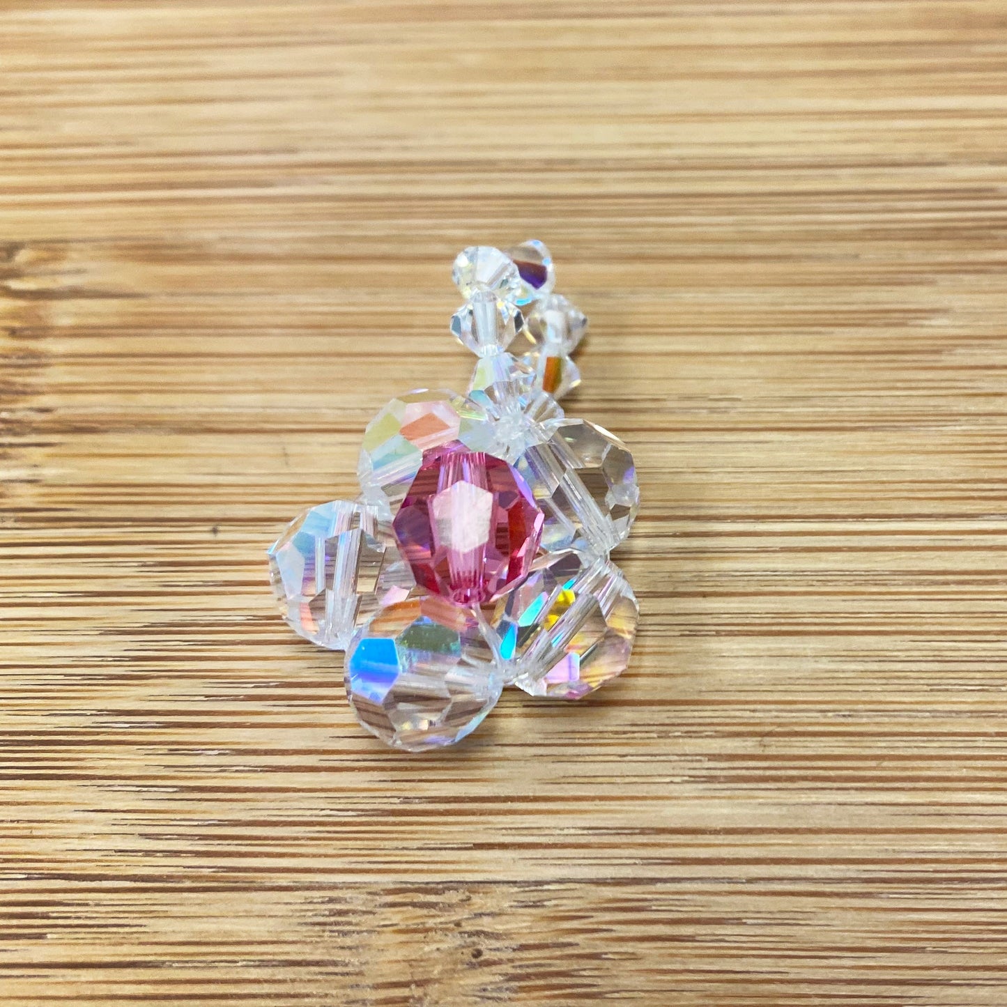 Austrian Crystal 1 x 0.7 Inch Floral Charm Pendant
