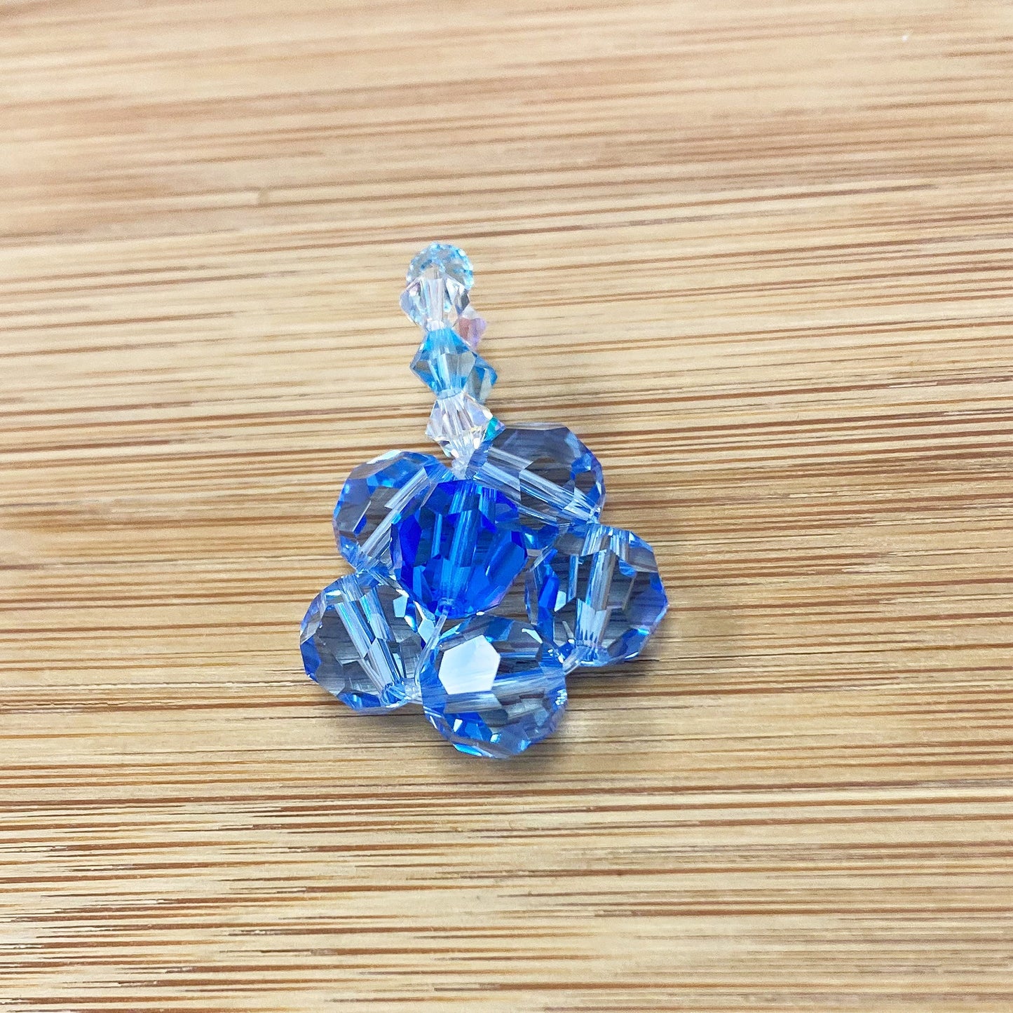 Austrian Crystal 1 x 0.7 Inch Floral Charm Pendant