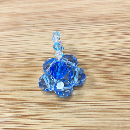 Austrian Crystal 1 x 0.7 Inch Floral Charm Pendant