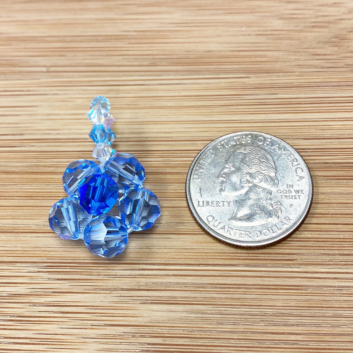 Austrian Crystal 1 x 0.7 Inch Floral Charm Pendant