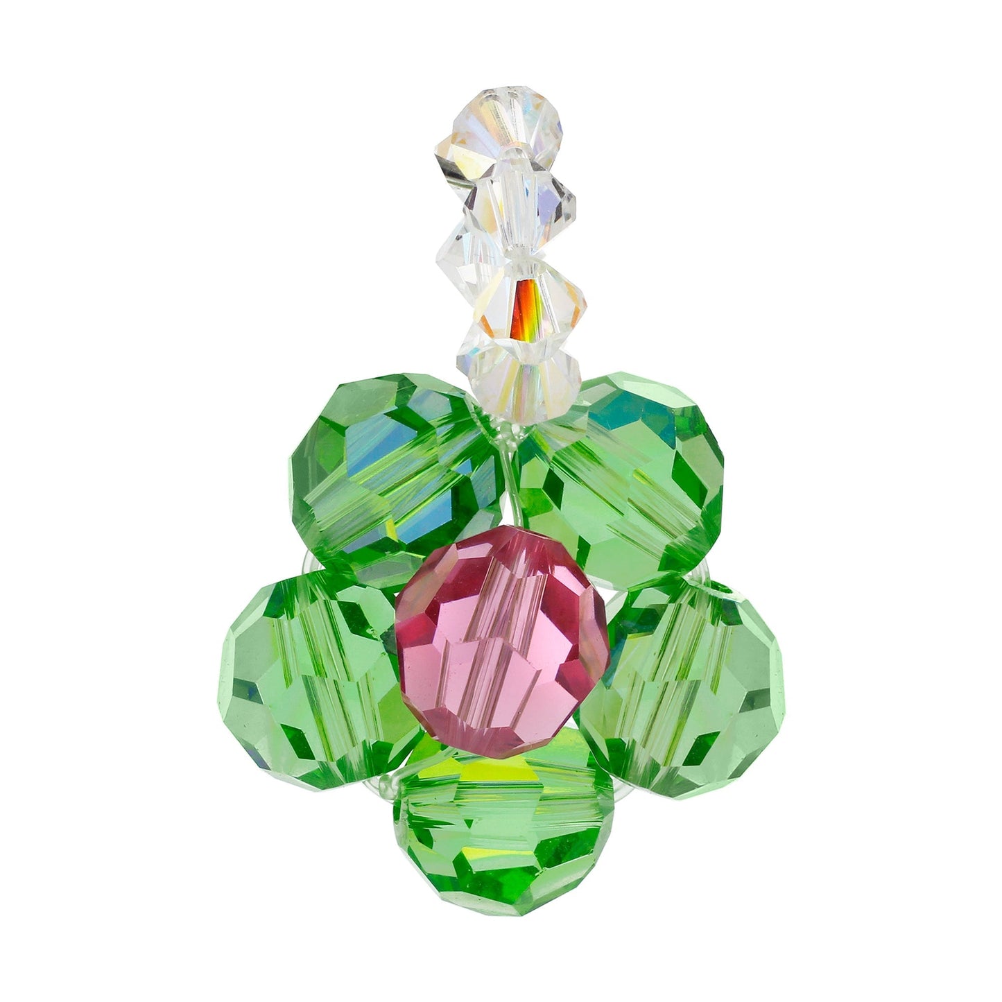 Austrian Crystal 1 x 0.7 Inch Floral Charm Pendant