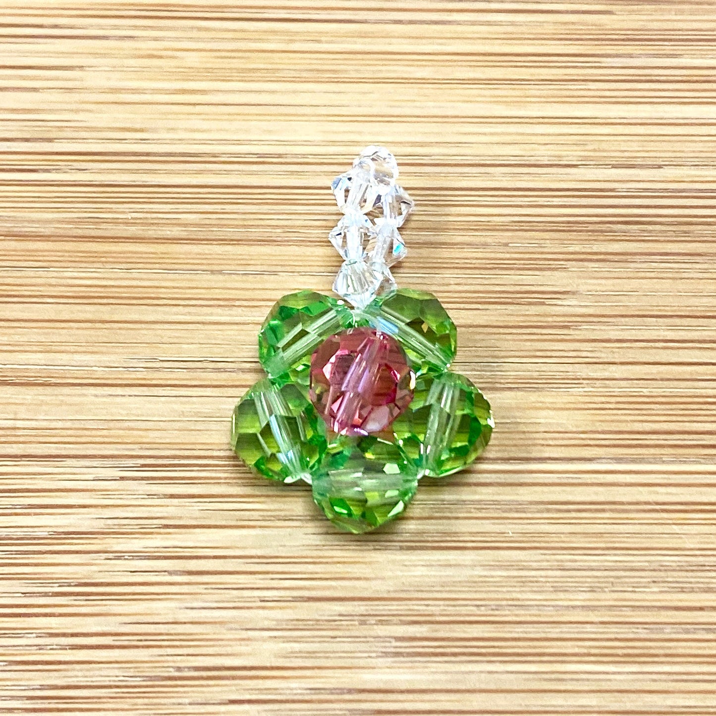 Austrian Crystal 1 x 0.7 Inch Floral Charm Pendant