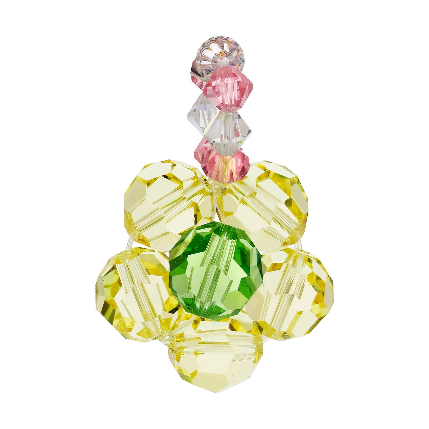 Austrian Crystal 1 x 0.7 Inch Floral Charm Pendant