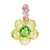 Austrian Crystal 1 x 0.7 Inch Floral Charm Pendant