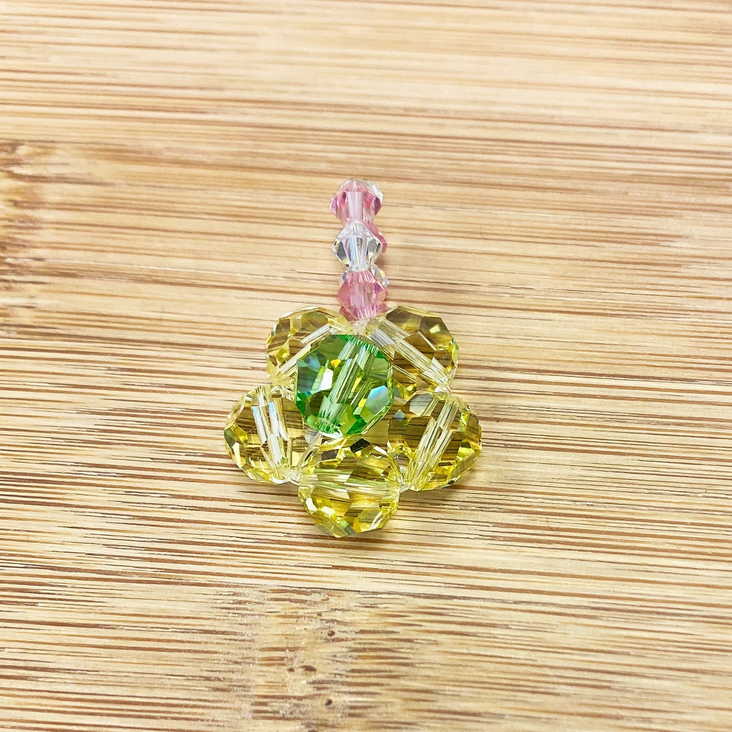 Austrian Crystal 1 x 0.7 Inch Floral Charm Pendant