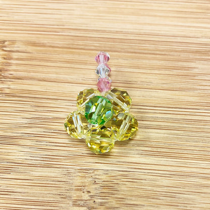 Austrian Crystal 1 x 0.7 Inch Floral Charm Pendant