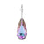 .925 Sterling Silver Pendant with Teardrop Shape Austrian Crystals