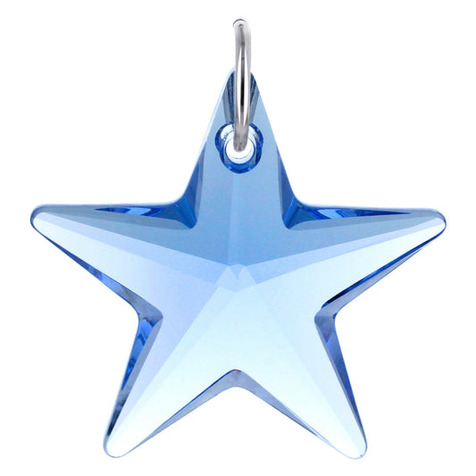 925 Sterling Silver Star-Shaped Austrian Crystal Charm Pendant – Elegant Jewelry for Womens
