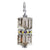 Sterling Silver Pendant with 8mm x 19mm Cube Shape Austrian Crystals