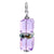 Sterling Silver Pendant with 8mm x 19mm Cube Shape Austrian Crystals