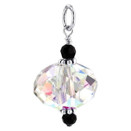 925 Sterling Silver Round Shaped Pendant with Austrian Crystals