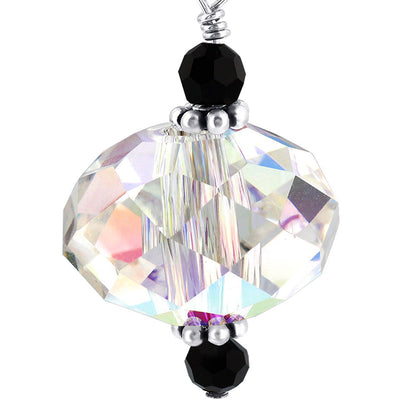 925 Sterling Silver Round Shaped Pendant with Austrian Crystals