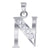 Round Cubic Zirconia .925 Sterling Silver Personalized Initial Pendant