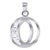 Round Cubic Zirconia .925 Sterling Silver Personalized Initial Pendant