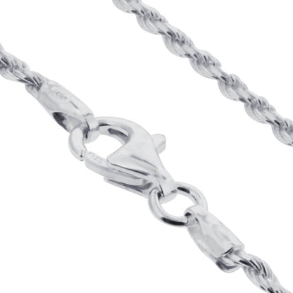 Rope Chain 925 Sterling Silver Bracelet With Lobster Clasp - Gem Avenue