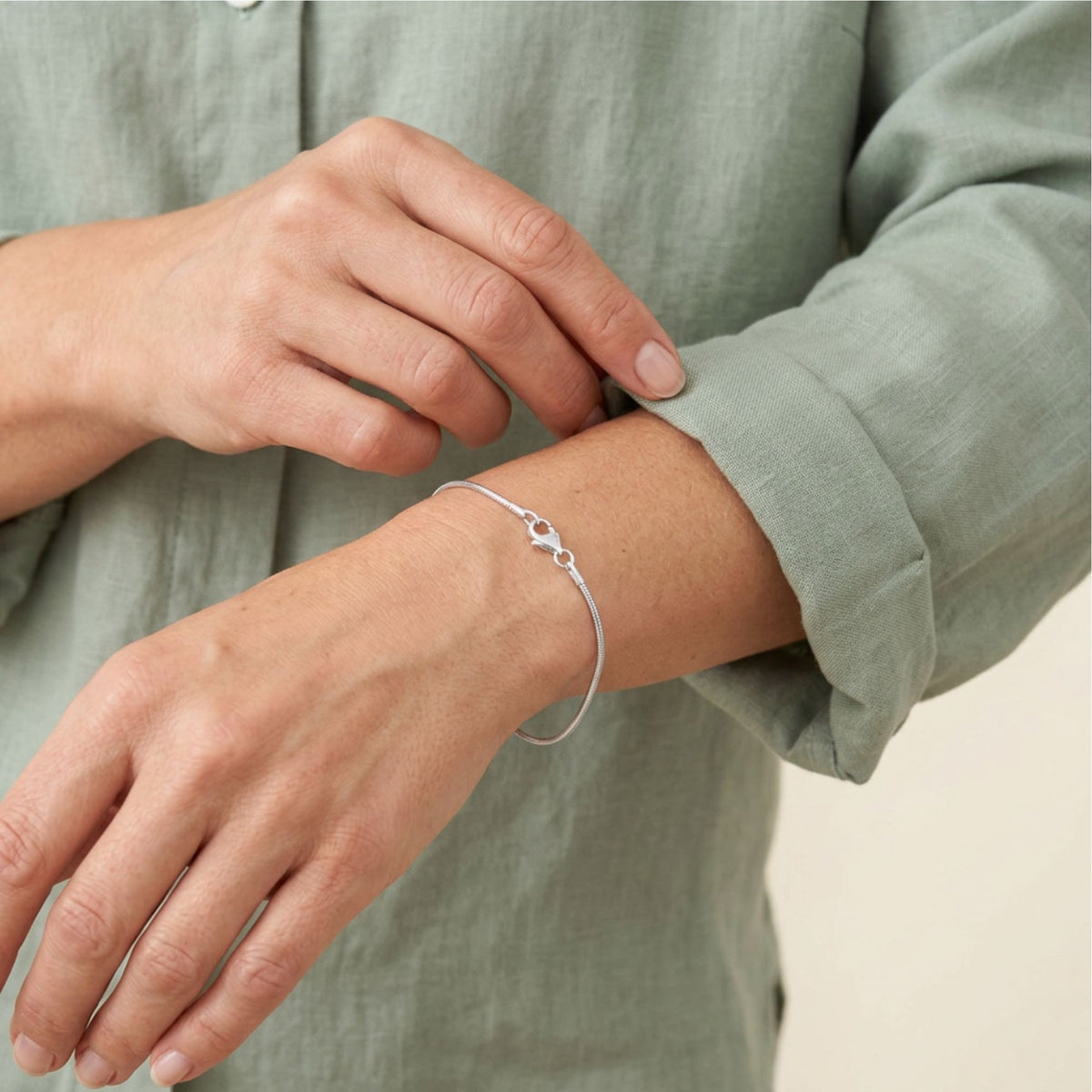 .925 Sterling Silver Snake Chain Bracelet 1.5mm Italian Lobster Clasp Minimalist Women's Jewelry Gift