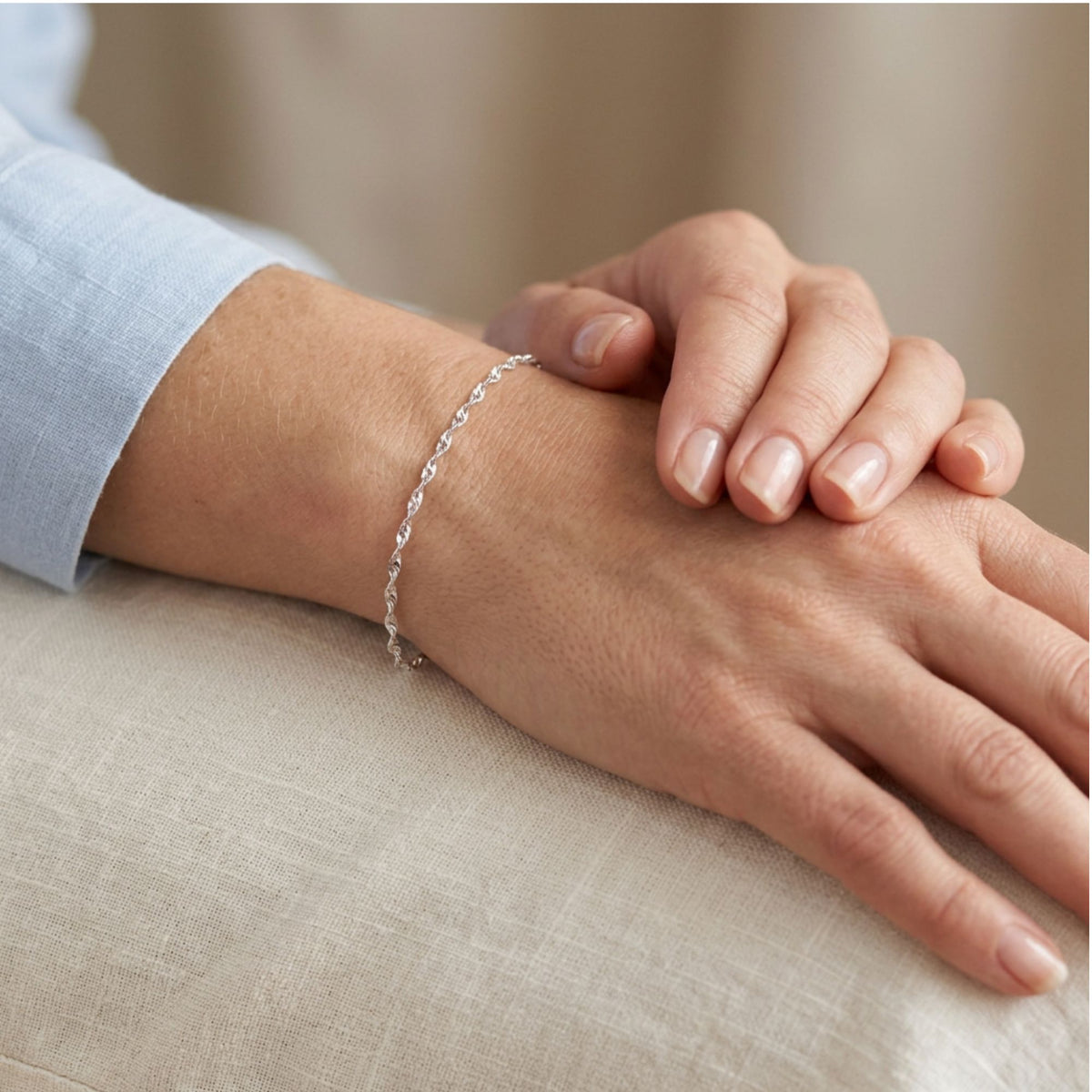 .925 Sterling Silver Singapore Chain Bracelet 1.5mm Italian Lobster Clasp Minimalist Women's Jewelry Gift
