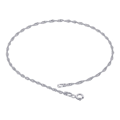 925 Sterling Silver Rope Chain Bracelet With Lobster Clasp - Gem Avenue
