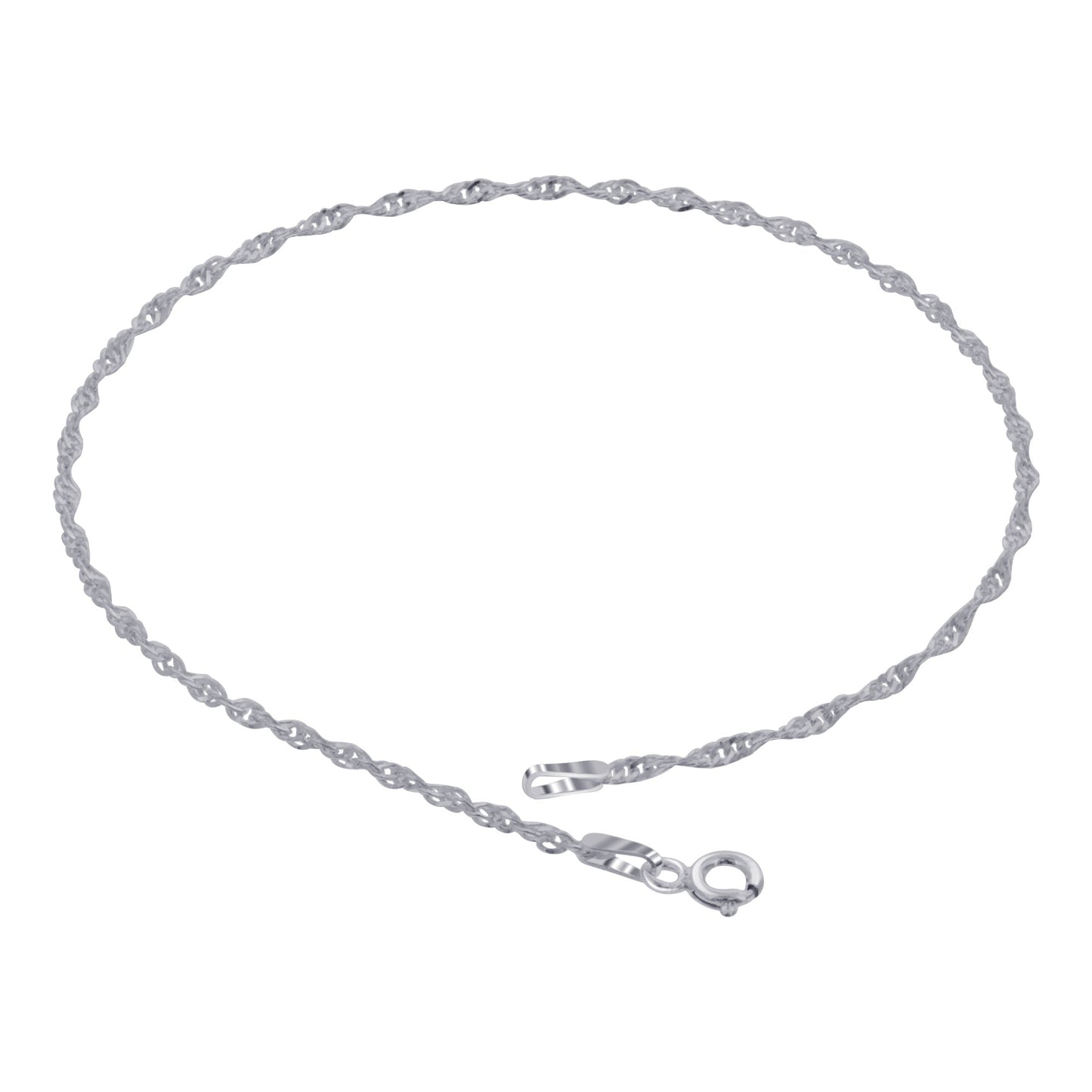 925 Sterling Silver Singapore Foot Chain & Clasp Anklet Ankle Bracelets - Gem Avenue