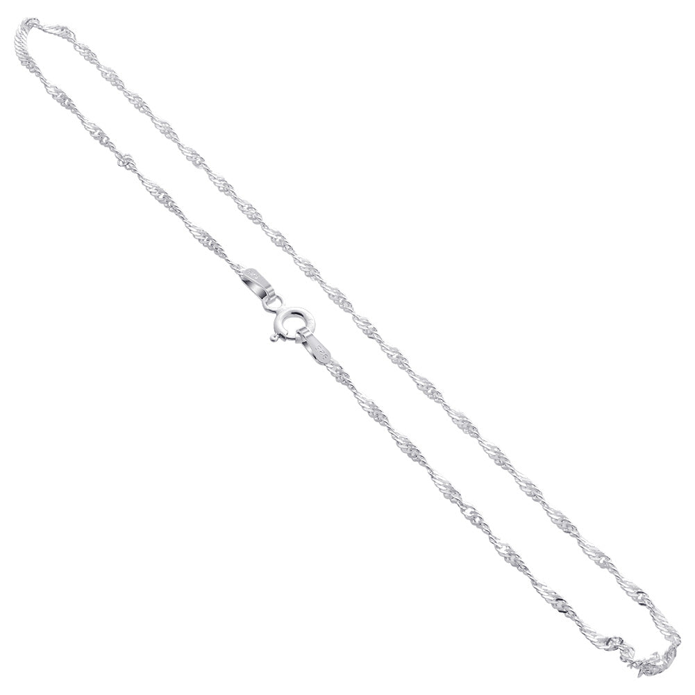 925 Sterling Silver Singapore Foot Chain & Clasp Anklet Ankle Bracelets - Gem Avenue