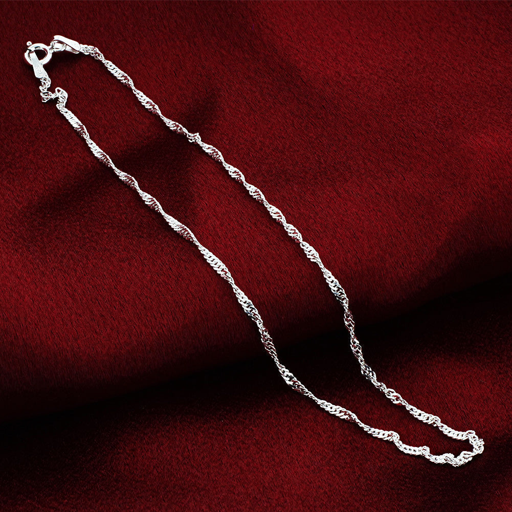 925 Sterling Silver Singapore Foot Chain & Clasp Anklet Ankle Bracelets - Gem Avenue