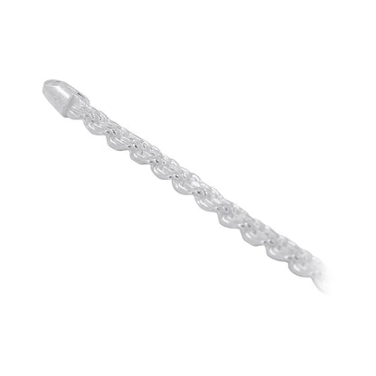 925 Sterling Silver Faceted Cut Rope Chain Bracelet - Gem Avenue