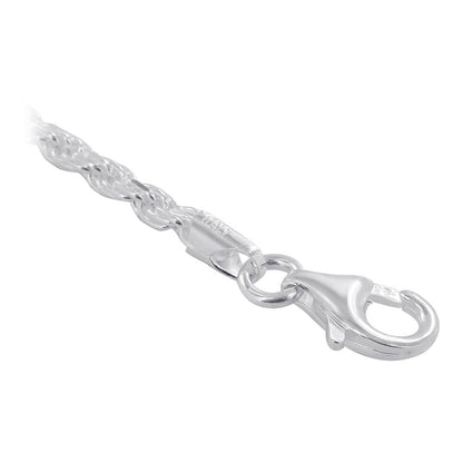 925 Sterling Silver Faceted Cut Rope Chain Bracelet - Gem Avenue