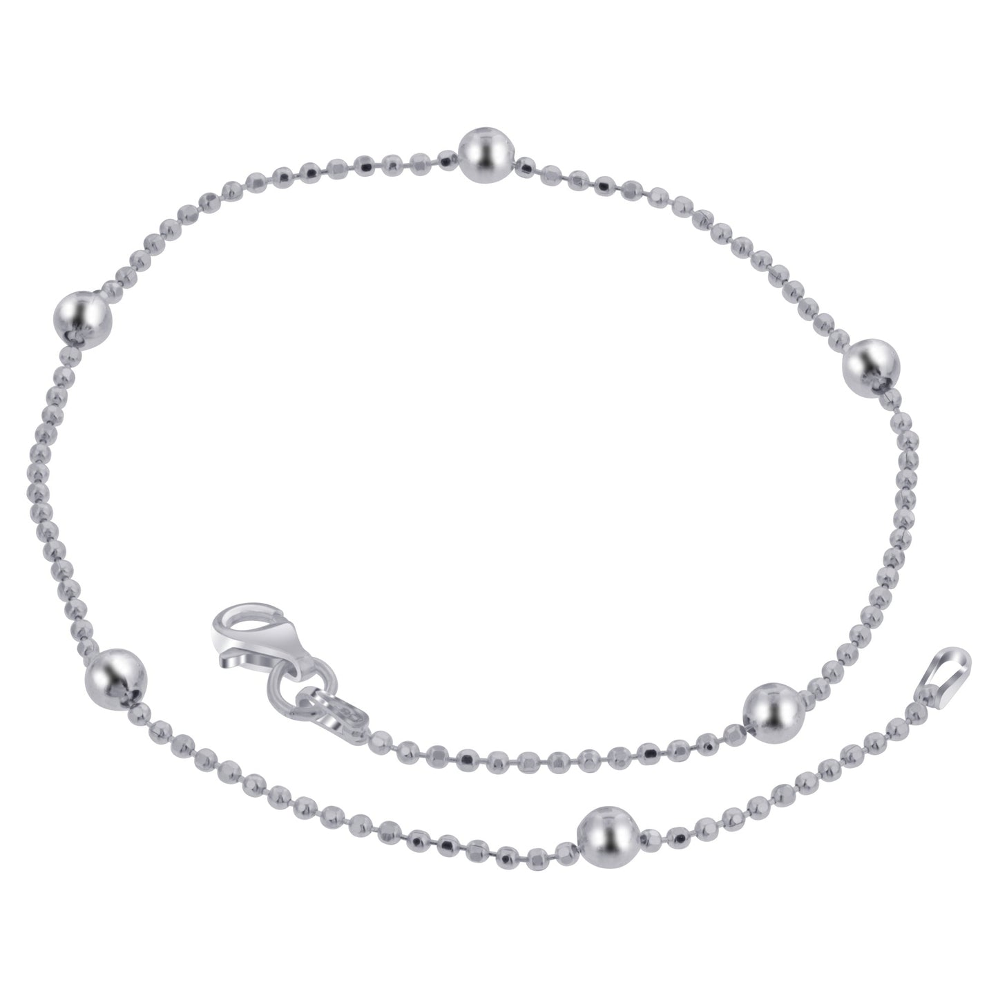 925 Sterling Silver Ball Foot Chain Anklet Ankle Bracelets - Gem Avenue