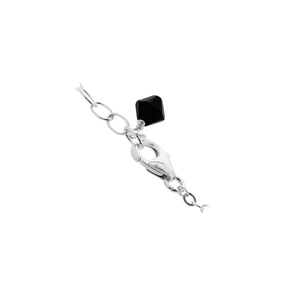 Black Austrian Crystals 925 Sterling Silver Anklet Ankle Bracelets - Gem Avenue