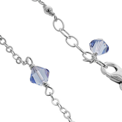 Blue Austrian Crystals 925 Sterling Silver Anklet Ankle Bracelets - Gem Avenue